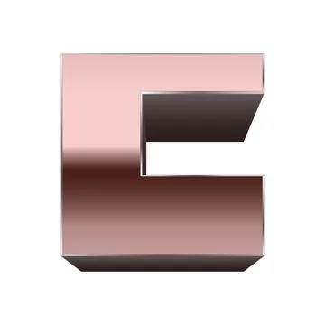 Quadratic copper font.Vector letter. Stock Illustration