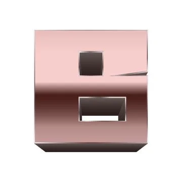 Quadratic copper font.Vector letter. Stock Illustration