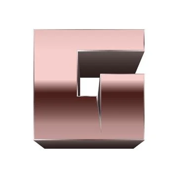 Quadratic copper font.Vector letter. Stock Illustration