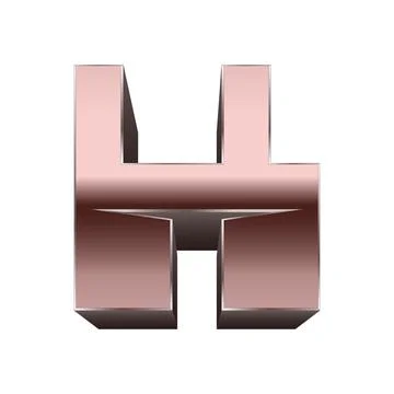 Quadratic copper font.Vector letter. Stock Illustration