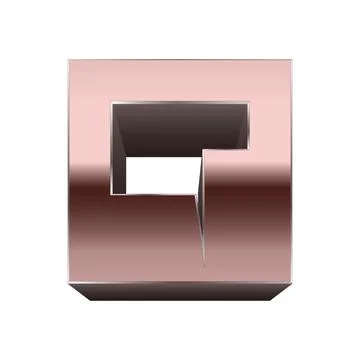 Quadratic copper font.Vector letter. Stock Illustration