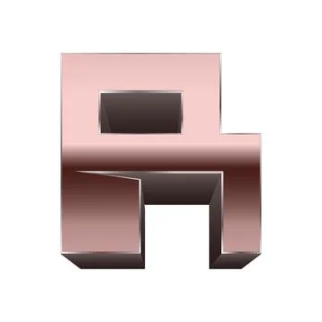 Quadratic copper font.Vector letter. Stock Illustration