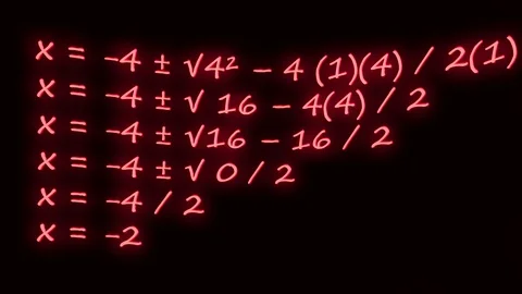Quadratic Formula equation, maths concept Stock Footage 111055999
