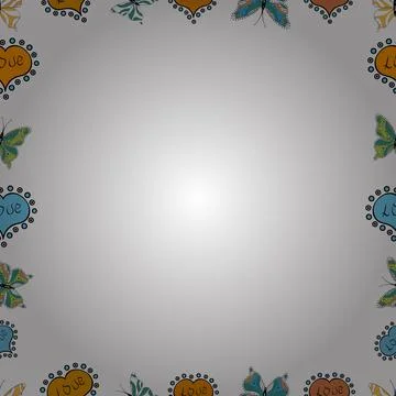 Quadratic frames doodles. Vector. Seamless. Picture in yellow, white and black c Stock Illustration