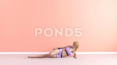 Quadricep Thigh Stretch Yoga Pose Stock Illustration