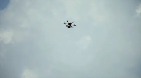 Quadricopter in the sky with the DSLR camera Stock Footage 37219221