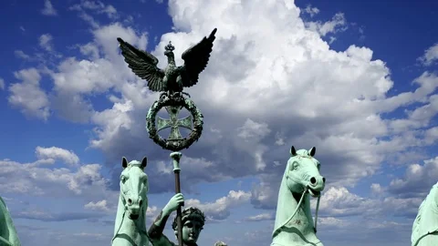 The Quadriga of the Brandenburg Gate in Berlin / Germany Stock Footage 107084164