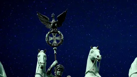 The Quadriga of the Brandenburg Gate in Berlin / Germany Stock Footage 107084858