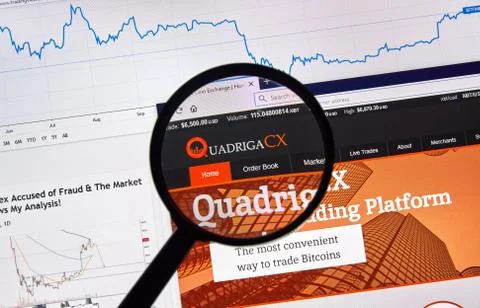 QuadrigaCX cryptocurrency exchange site 写真素材