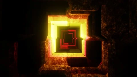 Quadrilateral portal of advanced technologies 4k uhd 3d rendering vj loop Stock Footage 186554312