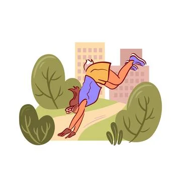 Quadrobics blends creative exercises inspired by nature with challenging ur.. Stock Illustration