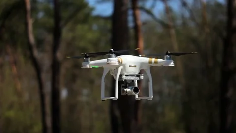Quadrocopter in the air, flight of a large frame Stock Footage 74466570