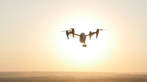 Quadrocopter drone with remote control Stock Footage 65885549