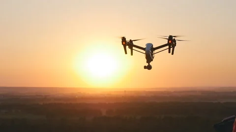 Quadrocopter drone with remote control Stock Footage 65885833