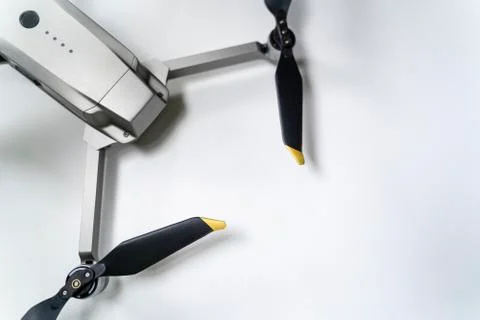 Quadrocopter drone on a white table Stock Photos