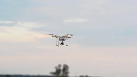 Quadrocopter in Exploration Area. Stock Footage 77238968