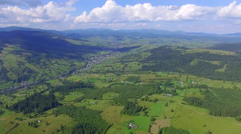 Quadrocopter flight. Panorama in the mountains Stock Footage 66657724