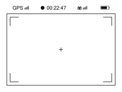 Quadrocopter frame viewfinder template. Modern focusing digital display screen Stock Illustration