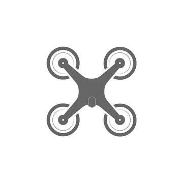 Quadrocopter icon with camera. Flat style Stock Illustration