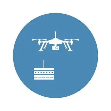 Quadrocopter Icon Vector flat design style Stock Illustration