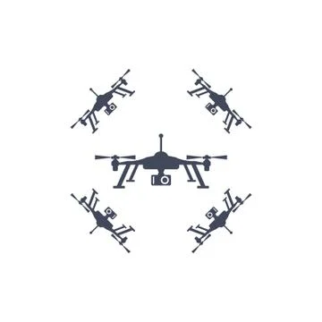 Quadrocopter Icon Vector flat design style Stock Illustration