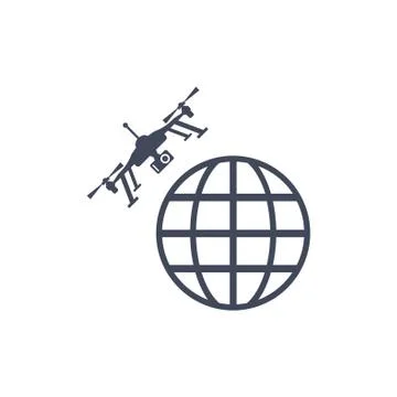 Quadrocopter Icon Vector flat design style Stock Illustration