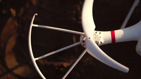 Quadrocopter propeller rotates. Slow motion. Stock Footage 81319584