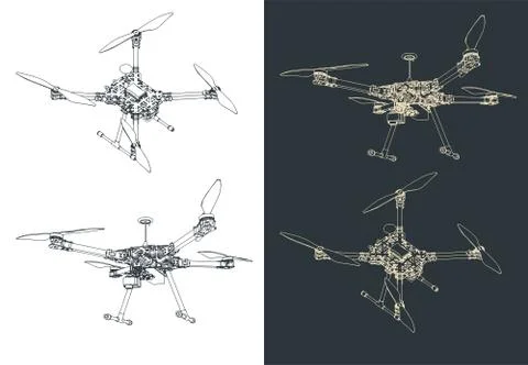 Quadrocopter scout Illustrazione stock