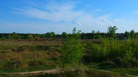 Quadrocopter shooting, overview of the nature Stock Footage 89948750