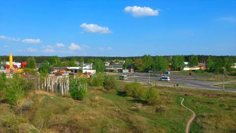 Quadrocopter shooting, overview of the nature Stock Footage 89949222