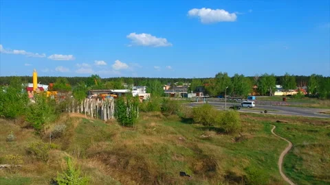 Quadrocopter shooting, overview of the nature Stock-Footage 89949358