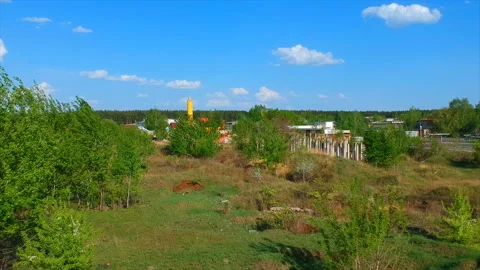 Quadrocopter shooting, overview of the nature Stock Footage 89949649