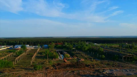 Quadrocopter shooting, overview of the nature Stock Footage 89950513