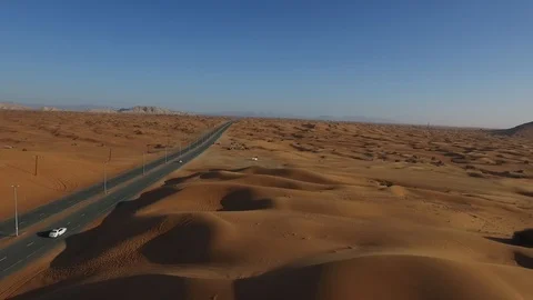 Quadrocopter video of the desert in the evening Stock Footage 92682300