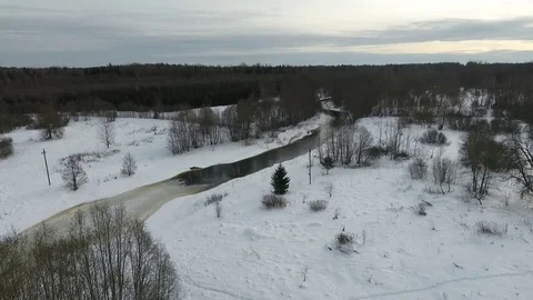 Quadrocopter winter outdoors Stock Footage 72093040