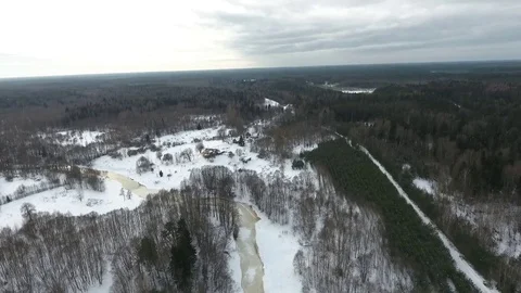 Quadrocopter winter outdoors Stock Footage 72093160