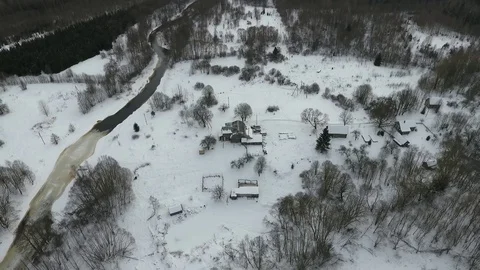 Quadrocopter winter outdoors Stock Footage 72093231