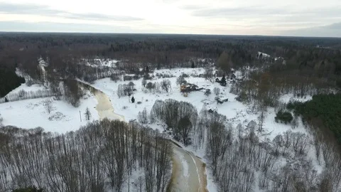 Quadrocopter winter outdoors Stock Footage 72093279