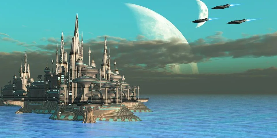 Quadron sector planet Stock Illustration