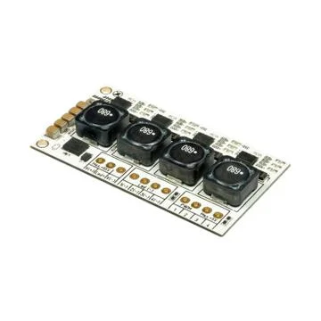 Quadruple white led driver PCB board with inductance coil and surface mount c Stock Photos