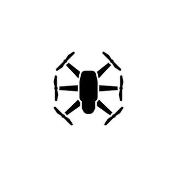 Quadrupter Dron Flat Vector Icon Stock Illustration