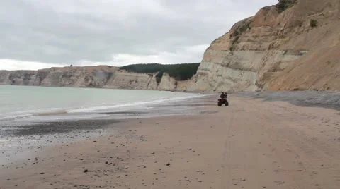 Quads on the beach Stock Footage 47428114