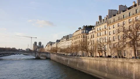 Quai de Béthune IV Luxury Apartment Near Ile St Louis In Paris, France. Stock Footage 255049335