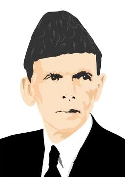 Quaid-e-Azam Muhammad Ali jinnah 25th December (Founder of Pakistan) birthday Illustrazione stock