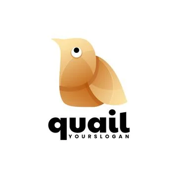Quail bird gradient logo design Stock Illustration