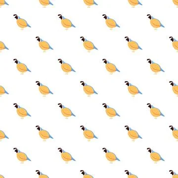 Quail birds seamless pattern design background 库存插图