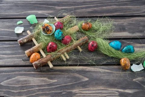Quail Easter eggs Stock Photos