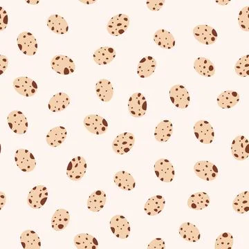Quail egg pattern. Seamless mini eggs print, speckled eggshell endless Stock Illustration