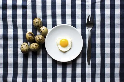 Quail egg sunny side up Foto stock