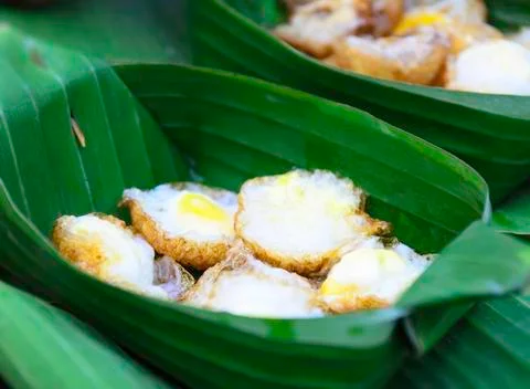 Quail eggs fried Stock Photos